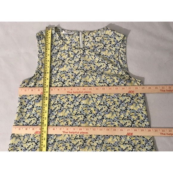 Equipment Femme Floral Print Sleeveless Midi Dress Yellow Black Blue M - Picture 6 of 12